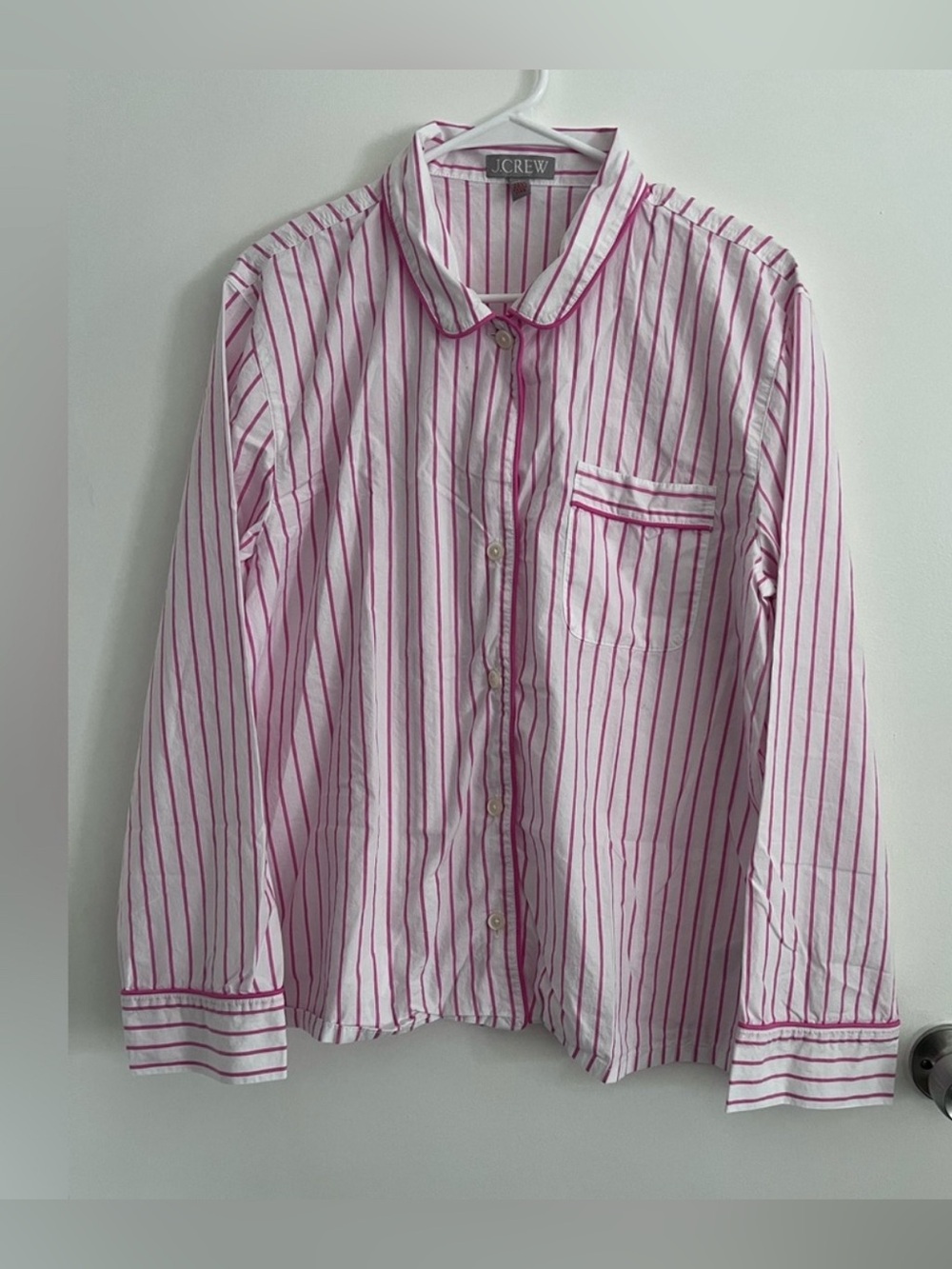 J. Crew White Pajama Set with Pink Stripes - Picture 9 of 10